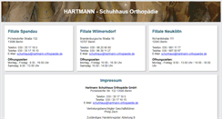 Desktop Screenshot of hartmann-orthopaedie.de