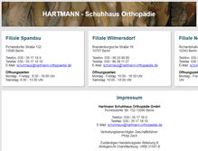 Tablet Screenshot of hartmann-orthopaedie.de